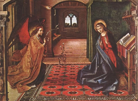 Apreiškimas Švč. Mergelei Marijai. Pedro Berruguete.