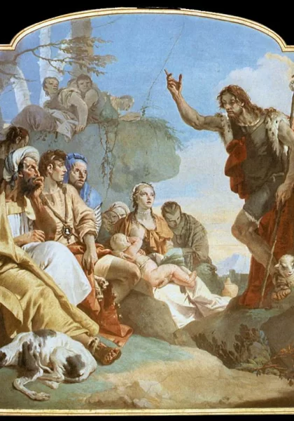 Šv. Jonas Krikštytojas pamokslauja. Giovanni Battista Tiepolo, 1732-33.