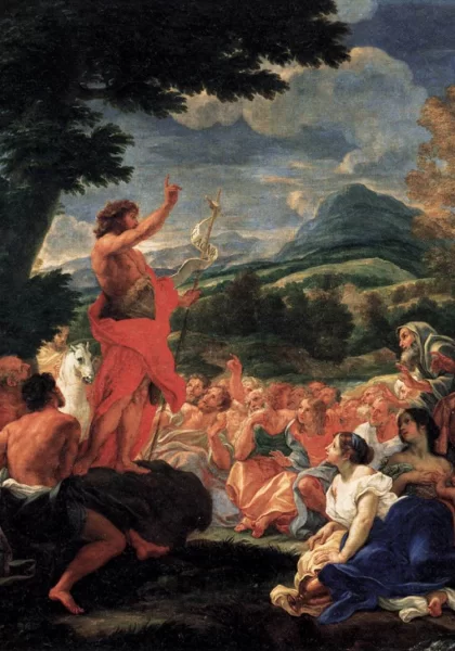 Šv. Jonas Krikštytojas pamokslauja. Baciccio, apie 1690. Šv. Jonas Krikštytojas pamokslauja. Baciccio, apie 1690.