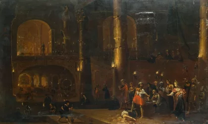 Šv. Jono Krikštytojo nukirsdinimas. Rombout van Troyen, prieš 1650. Šv. Jono Krikštytojo nukirsdinimas. Rombout van Troyen, prieš 1650.
