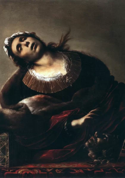 Erodiada su šv. Jono Krikštytojo galva. Francesco del Cairo, apie 1635. Erodiada su šv. Jono Krikštytojo galva. Francesco del Cairo, apie 1635.