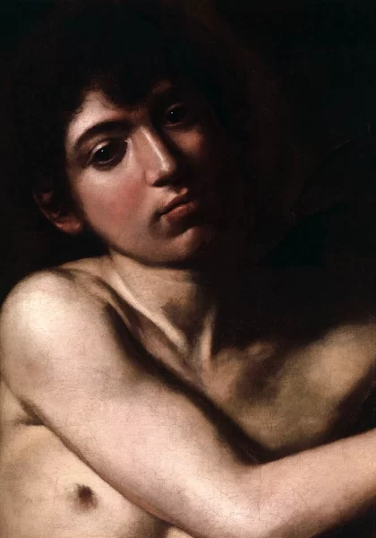 Šv. Jonas Krikštytojas (detalė). Caravaggio, 1610. Šv. Jonas Krikštytojas (detalė). Caravaggio, 1610.