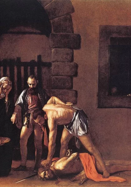 Šv. Jono Krikštytojo nukirsdinimas. Caravaggio, 1608. Šv. Jono Krikštytojo nukirsdinimas. Caravaggio, 1608.