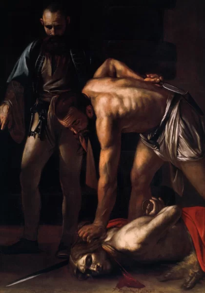 Šv. Jono Krikštytojo nukirsdinimas. Caravaggio, 1608. Šv. Jono Krikštytojo nukirsdinimas. Caravaggio, 1608.