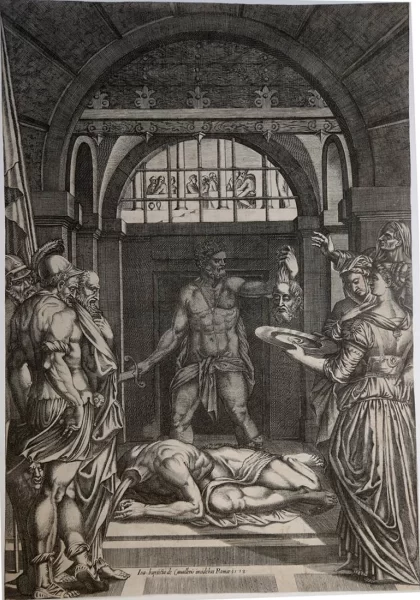 Šv. Jono Krikštytojo nukirsdinimas. Giovanni Battista De' Cavalieri, 1578. Šv. Jono Krikštytojo nukirsdinimas. Giovanni Battista De' Cavalieri, 1578.