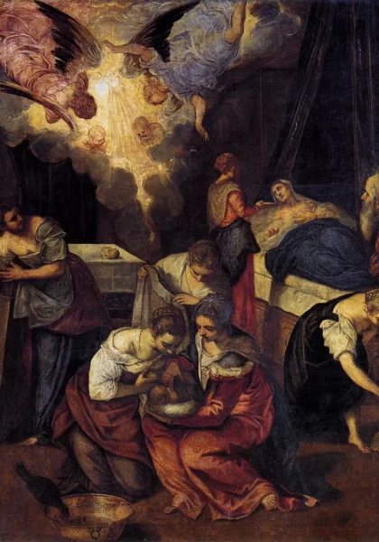 Šv. Jono Krikštytojo gimimas. Tintoretto, apie 1563. Šv. Jono Krikštytojo gimimas. Tintoretto, apie 1563.