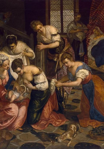 Šv. Jono Krikštytojo gimimas. Tintoretto, apie 1554. Šv. Jono Krikštytojo gimimas. Tintoretto, apie 1554.