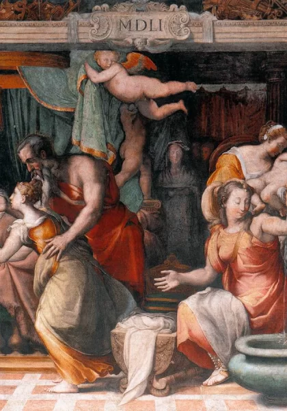 Šv. Jono Krikštytojo gimimas. Cecchino del Salviati, 1551. Šv. Jono Krikštytojo gimimas. Cecchino del Salviati, 1551.