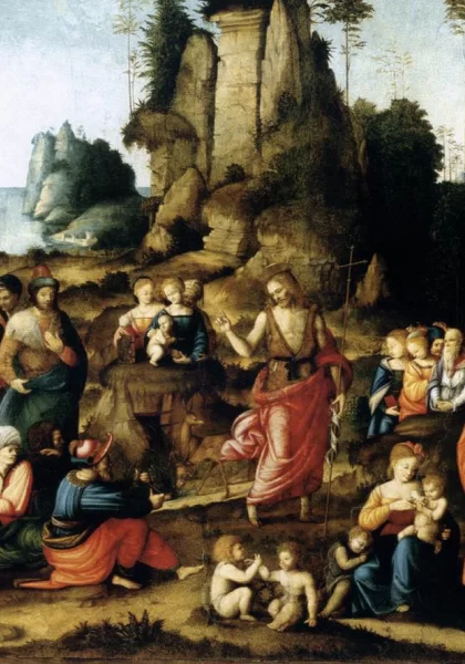 Šv. Jonas Krikštytojas pamokslauja. Bacchiacca, apie 1520. Šv. Jonas Krikštytojas pamokslauja. Bacchiacca, apie 1520.