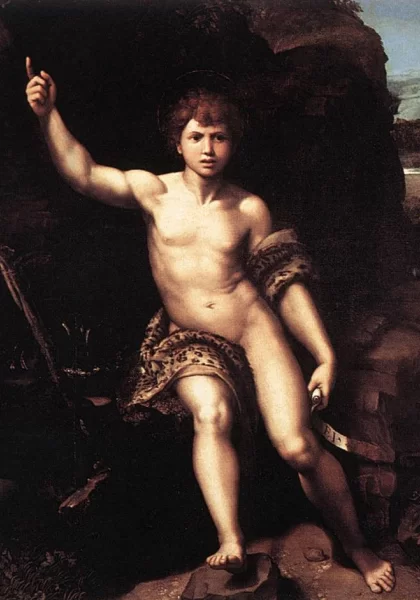 Šv. Jonas Krikštytojas dykumoje. Sanzio Raffaello, apie 1518. Šv. Jonas Krikštytojas dykumoje. Sanzio Raffaello, apie 1518.
