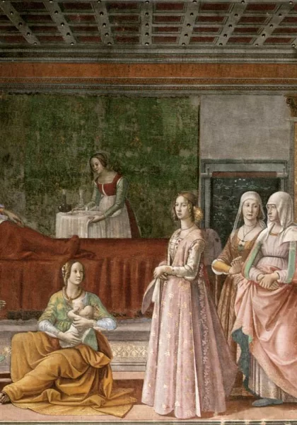Šv. Jono Krikštytojo gimimas. Domenico Ghirlandaio, 1486-90. Šv. Jono Krikštytojo gimimas. Domenico Ghirlandaio, 1486-90.