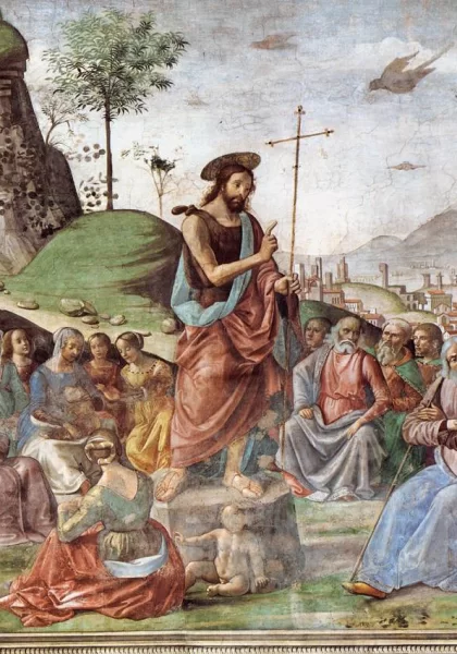 Šv. Jonas Krikštytojas pamokslauja. Domenico Ghirlandaio, 1486-90. Šv. Jonas Krikštytojas pamokslauja. Domenico Ghirlandaio, 1486-90.