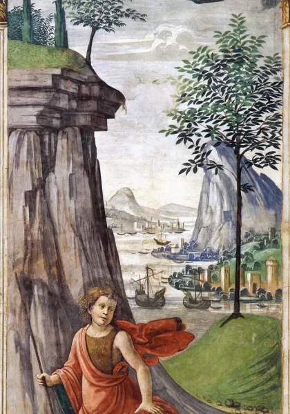 Šv. Jonas Krikštytojas dykumoje. Domenico Ghirlandaio, 1486-90. Šv. Jonas Krikštytojas dykumoje. Domenico Ghirlandaio, 1486-90.
