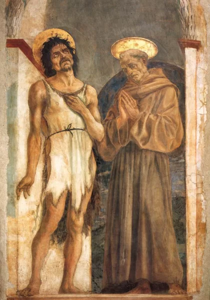 Šv. Jonas Krikštytojas ir šv. Pranciškus. Veneziano Domenico, 1454. Šv. Jonas Krikštytojas ir šv. Pranciškus. Veneziano Domenico, 1454.