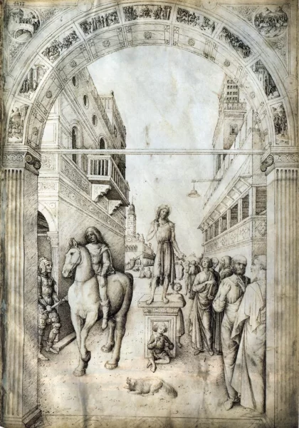Šv. Jonas Krikštytojas pamokslauja. Jacopo Bellini, 1440. Šv. Jonas Krikštytojas pamokslauja. Jacopo Bellini, 1440.
