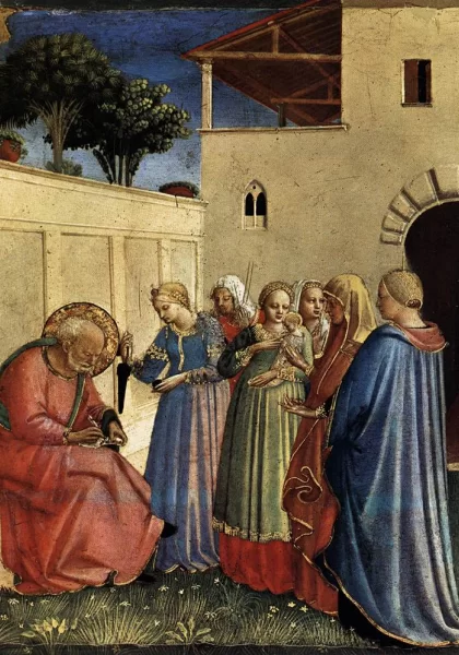 Vardo suteikimas šv. Jonui Krikštytojui. Fra Angelico, 1434-35. Vardo suteikimas šv. Jonui Krikštytojui. Fra Angelico, 1434-35.