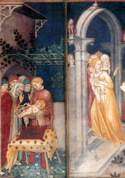 Scenos iš šv. Jono Krikštytojo gyvenimo. Lorenzo Salimbeni, apie 1416. Scenos iš šv. Jono Krikštytojo gyvenimo. Lorenzo Salimbeni, apie 1416.