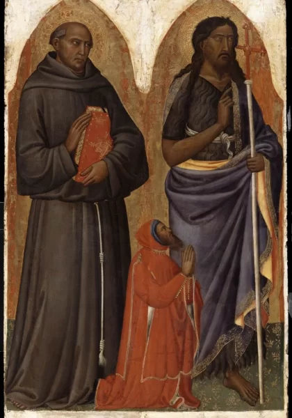 Šv. Jonas Krikštytojas ir šv. Antanas Paduvietis su donoru Bonifacu Lupi. Tommaso del Mazza, apie 1386. Šv. Jonas Krikštytojas ir šv. Antanas Paduvietis su donoru Bonifacu Lupi. Tommaso del Mazza, apie 1386.