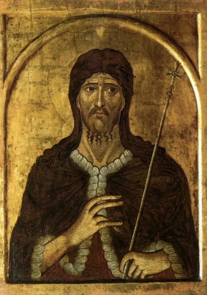 Šv. Jonas Krikštytojas. Nežinomas graikų ikonų tapytojas, XIV a.. Šv. Jonas Krikštytojas. Nežinomas graikų ikonų tapytojas, XIV a..