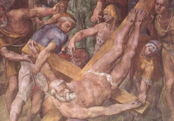 Šv. Petro kankinystė (detalė). Buonarroti Michelangelo, 1546-50.