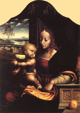 Mergelė ir kūdikėlis. Joos van Cleve, apie 1535.