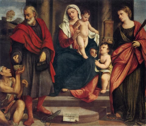 Siuvėjų Madona. Veronese Bonifacio, 1533.