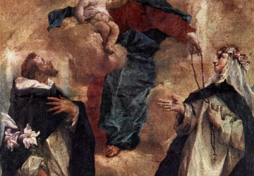 Mergelė ir kūdikėlis su šv. Dominyku ir šv. Rože Limiete. Gianantonio Guardi.