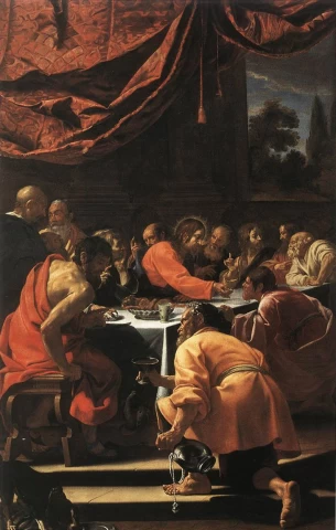 Paskutinė vakarienė. Simon Vouet, 1615-20.