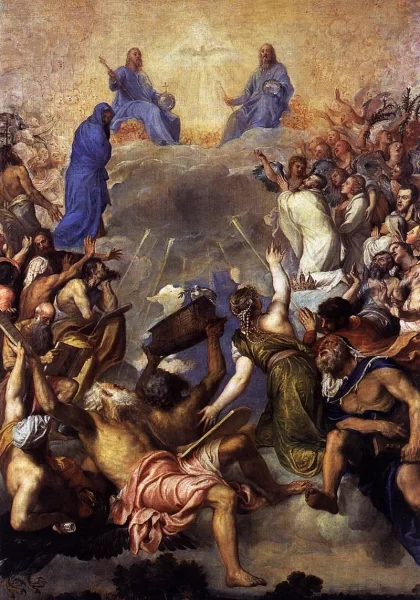 Švenčiausios Trejybės garbė. Vecellio Tiziano, apie 1552-54.