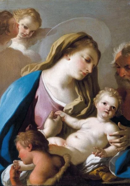 Šventoji šeima su kūdikėliu šv. Jonu Krikštytoju. Francesco de Mura, 1760.