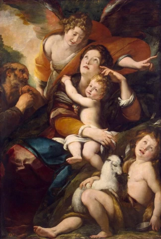 Šventoji šeima su  šv. Jonu Krikštytoju ir angelu. Giulio Cesare Procaccini, 1620-25.