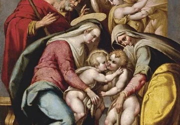 Šventoji šeima su  šv. Elzbieta ir kūdikėliu šv. Jonu Krikštytoju. Bartolomeo Passerotti, apie 1572.