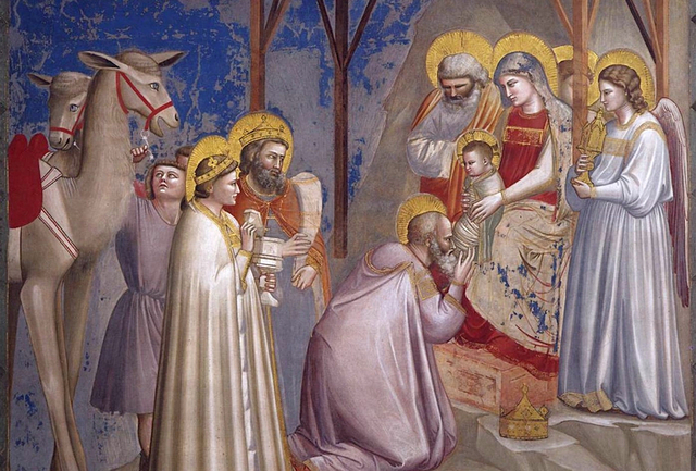 Giotto, Išminčių pagarbinimas (Paduvos Scrovegni koplyčia, 1303)