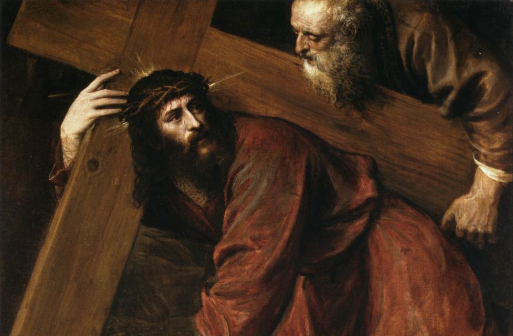 Kristus neša kryžių. Vecellio Tiziano. Apie 1565 m.