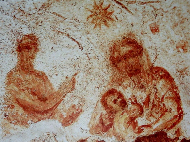 Seniausias žinomas Marijos atvaizdas. II a., Priscilos katakombos, Roma