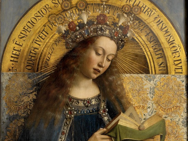 \u0160v\u010d. Mergel\u0117 Marija. Gento altorius.  Jan van Eyck ir Hubert van Eyck
