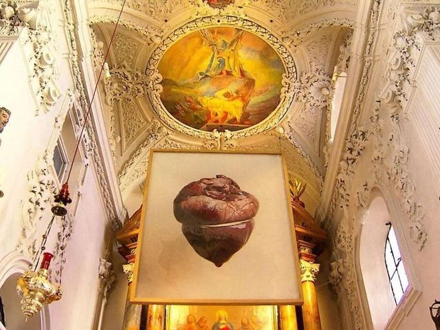 Austrijos bažnyčioje eksponuojamas kiaulės širdies paveikslas